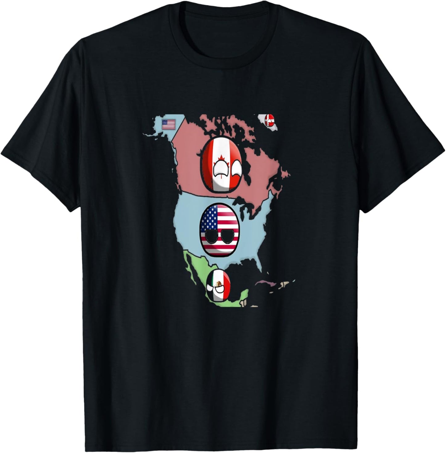 Countryballs north america countries T-Shirt - T-Shirt | Black