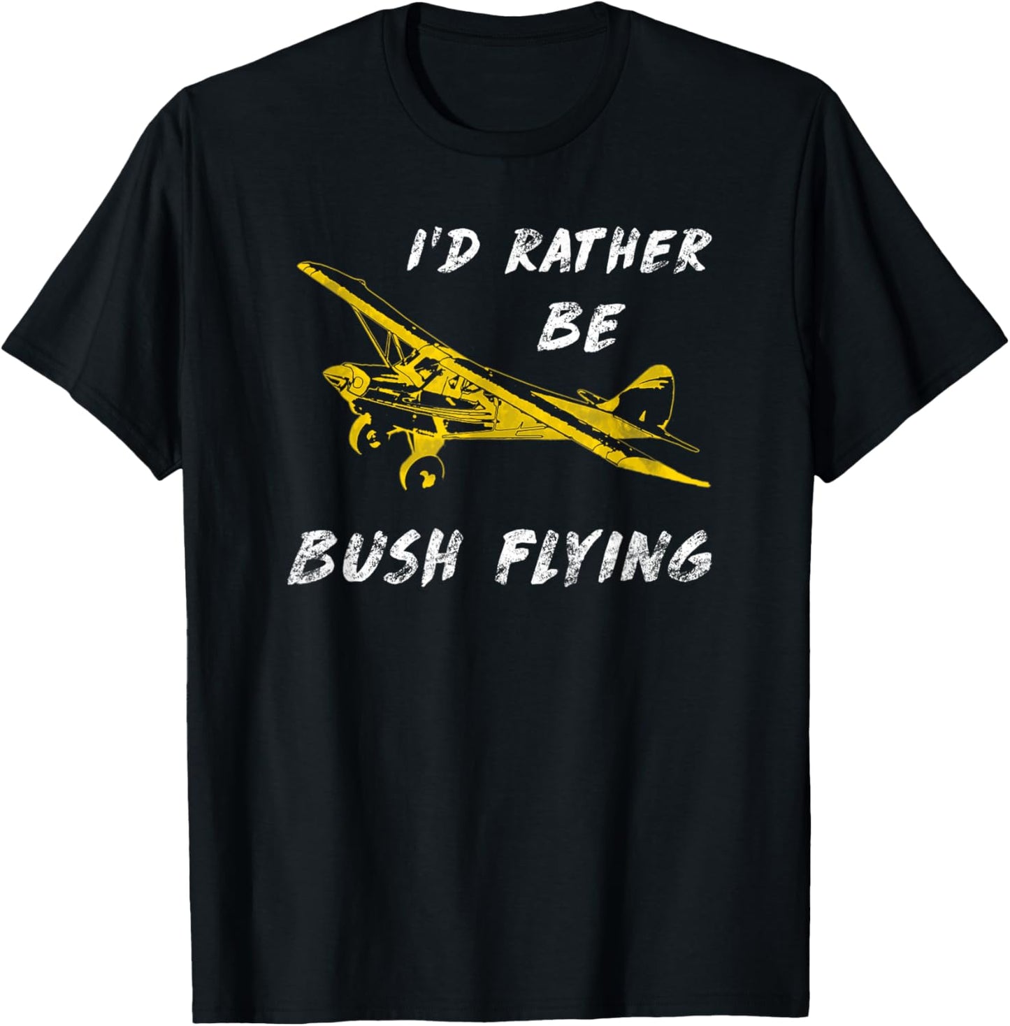 Classic Airplane Pilot Super Bush Cub Rather Be Flying T-Shirt - T-Shirt | Black