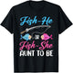 Fish-He Or Fish-She Aunt To Be Gender Reveal Baby Shower T-Shirt - T-Shirt | Black