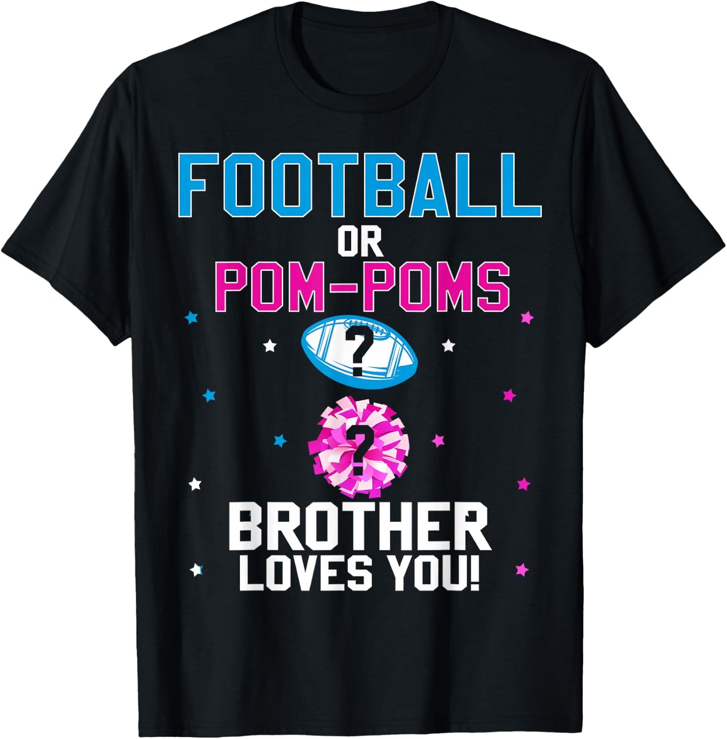 Football or Pom Poms Cheerleader Brother Loves You Baby T-Shirt - T-Shirt | Black