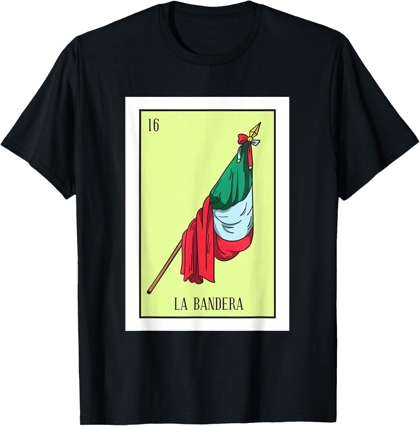 La Bandera Lottery Card Gift The Flag Card Mexican Lottery T-Shirt - T-Shirt | Black