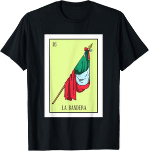 La Bandera Lottery Card Gift The Flag Card Mexican Lottery T-Shirt - T-Shirt | Black