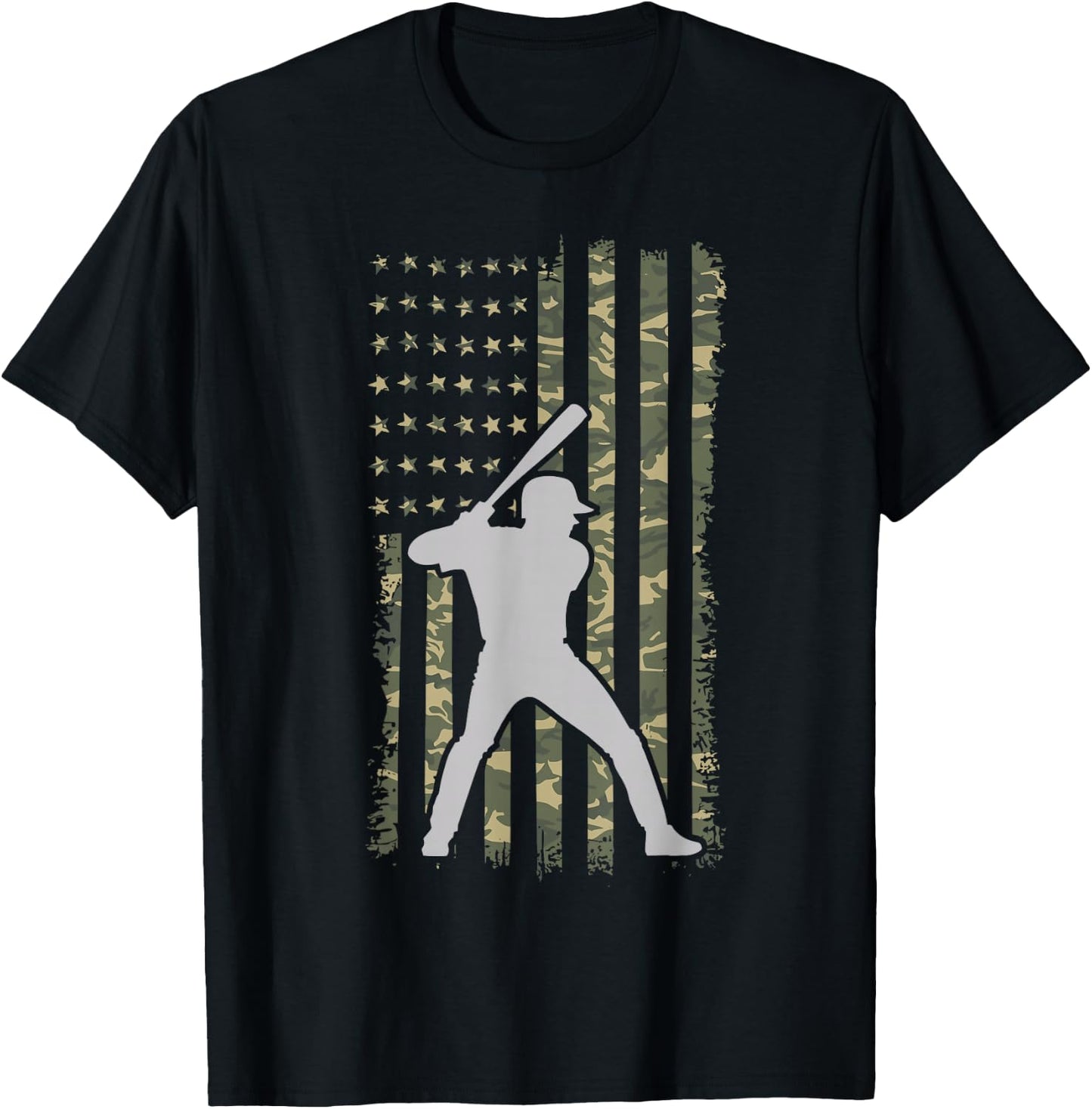 Baseball Player Gifts American Flag Baseball USA T-Shirt - T-Shirt | Black