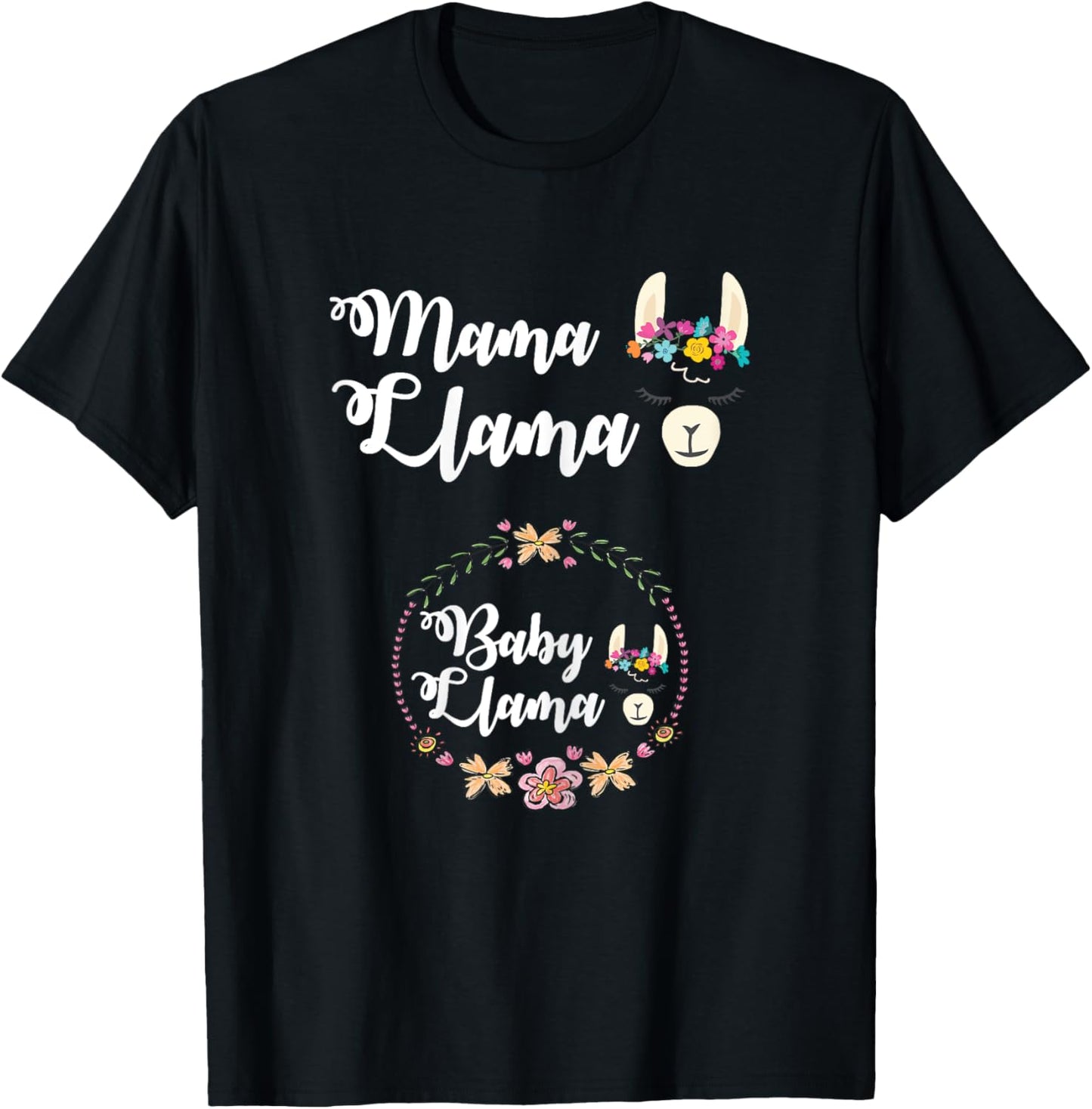 Mama Llama New Mom Baby Mommy Pregnancy Announcement T-Shirt - T-Shirt | Black
