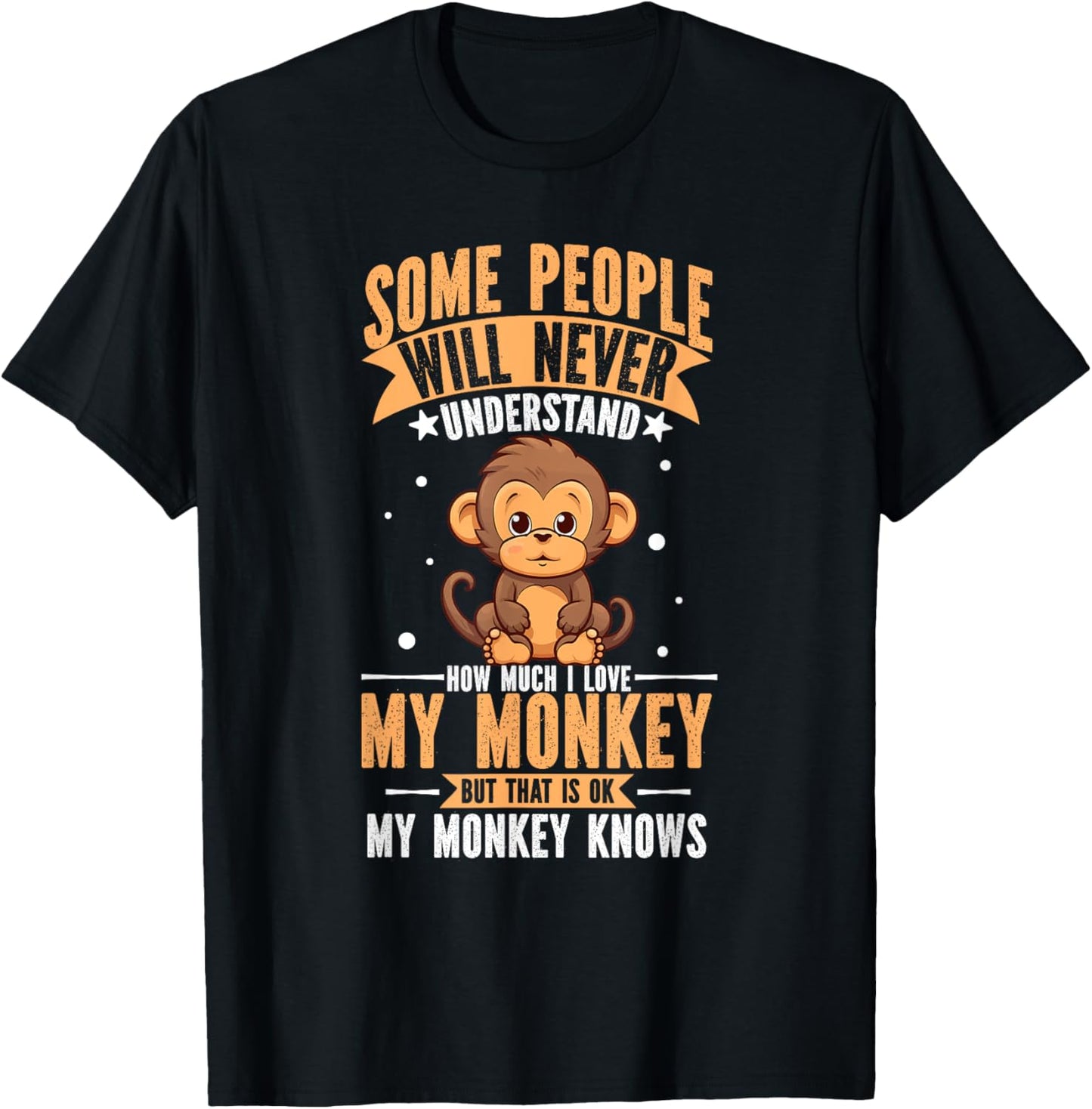 I Love My Monkey Funny Zoo Animal Lover Zoologist Gifts T-Shirt - T-Shirt | Black