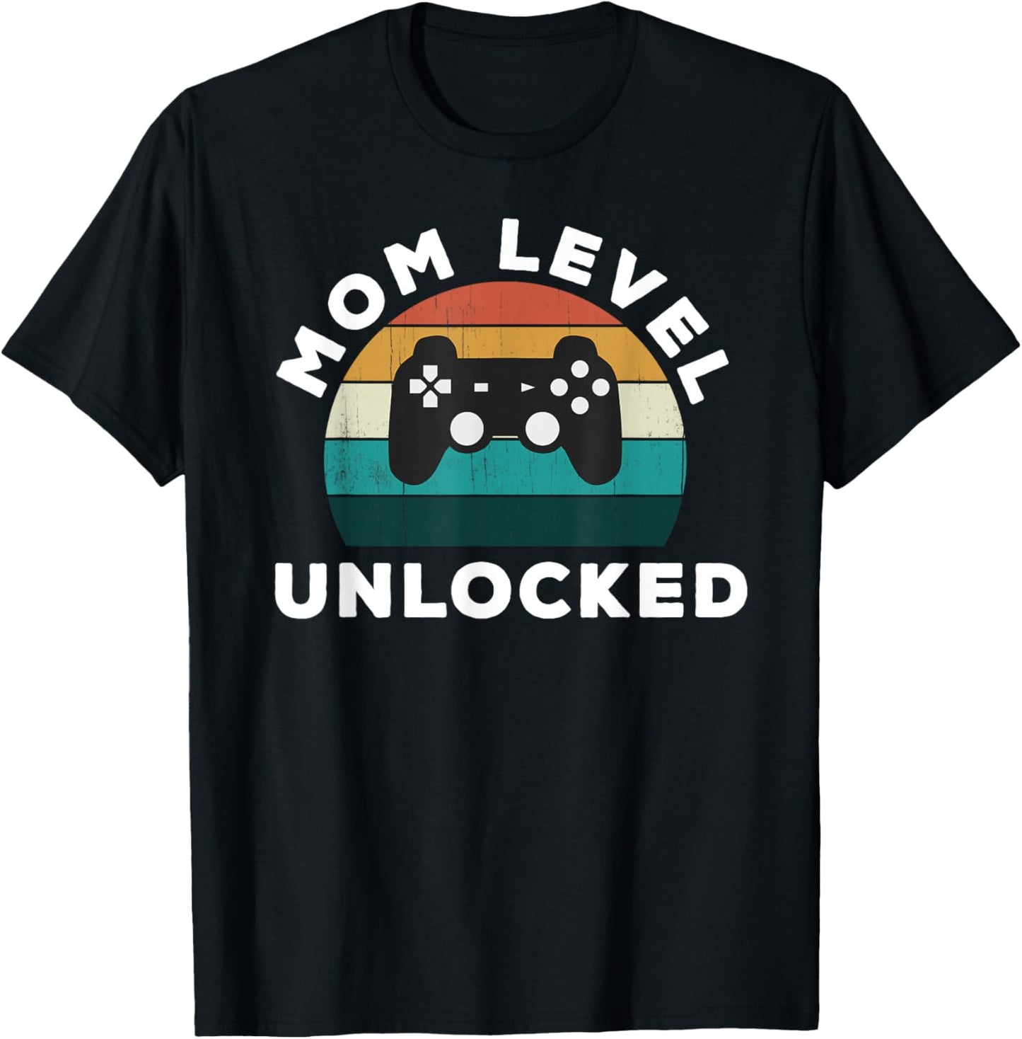 Mom Level Unlocked: Game Lover / Gamer New Baby Mother Mamma T-Shirt - T-Shirt | Black