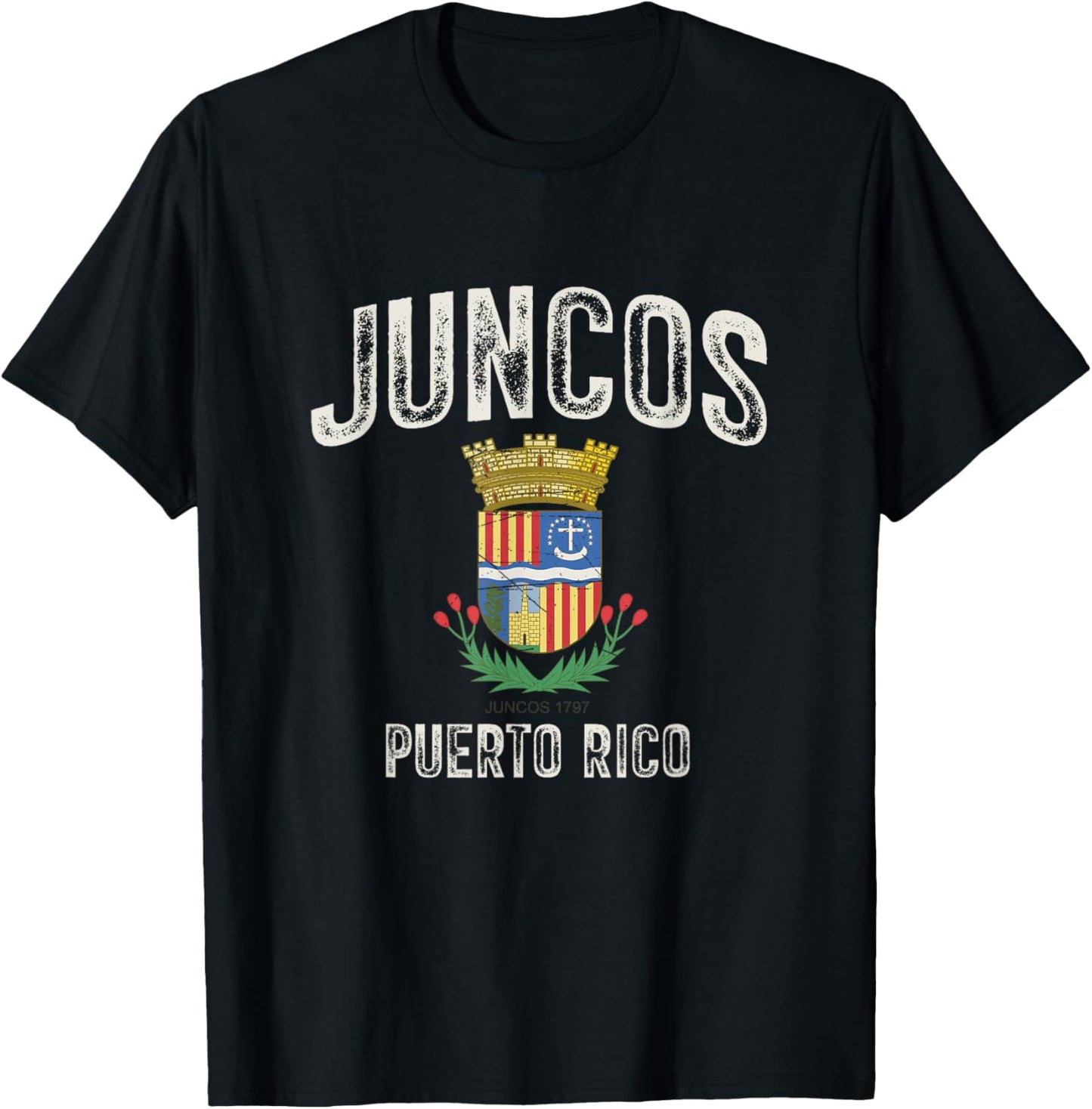 Juncos City in Puerto Rico, Juncos Armorial T-Shirt - T-Shirt | Black