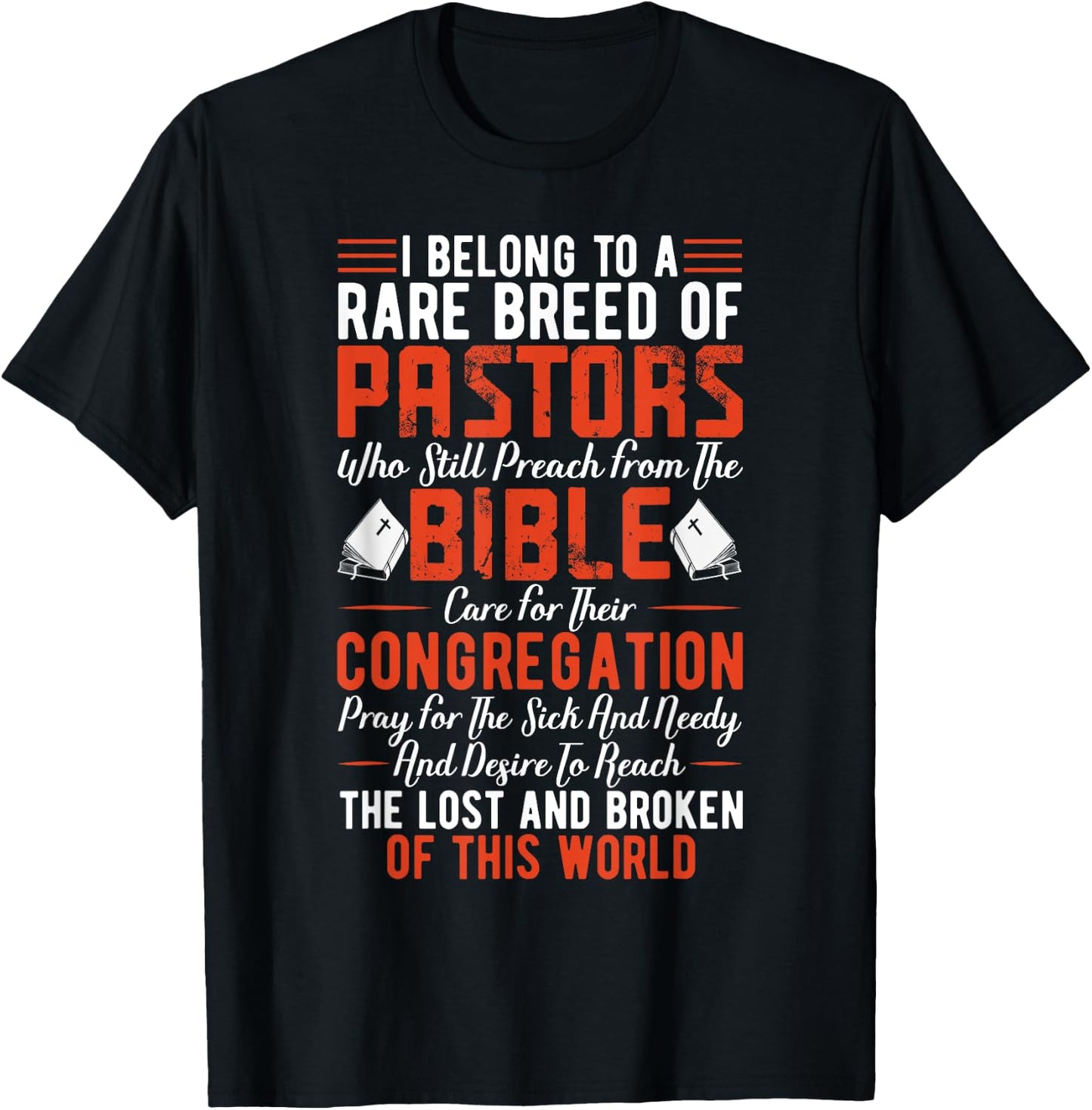 I Belong To A Rare Breed Of Pastors Minister Clergy Pastor T-Shirt - T-Shirt | Black