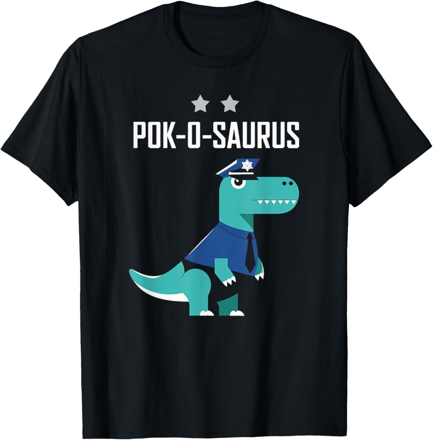 Polizei Dinosaurier Beförderung Polizeioberkommissar T-Shirt - T-Shirt | Black