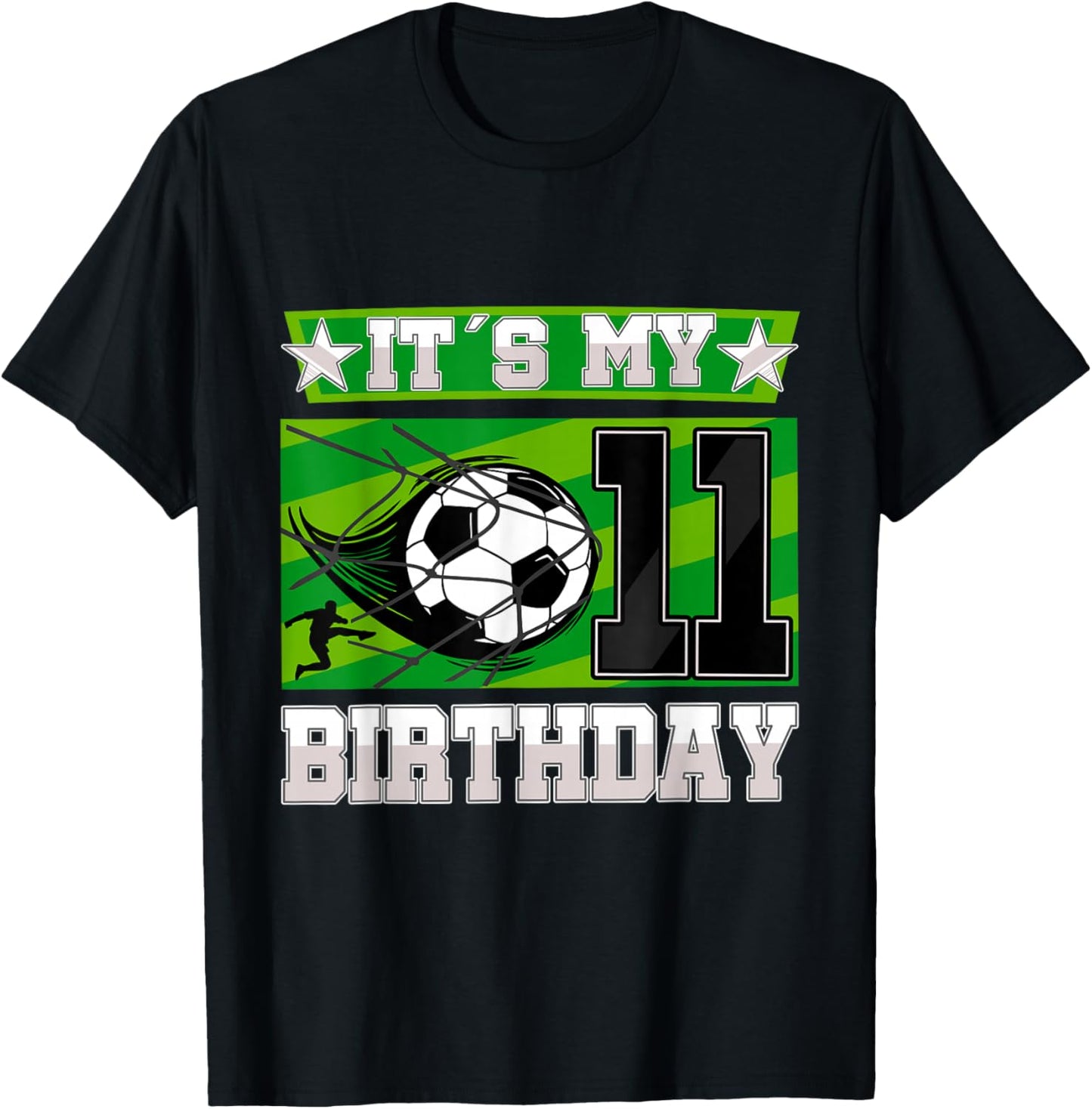 Soccer Birthday Party - 11th Birthday Boy 11 Years Old T-Shirt - T-Shirt | Black