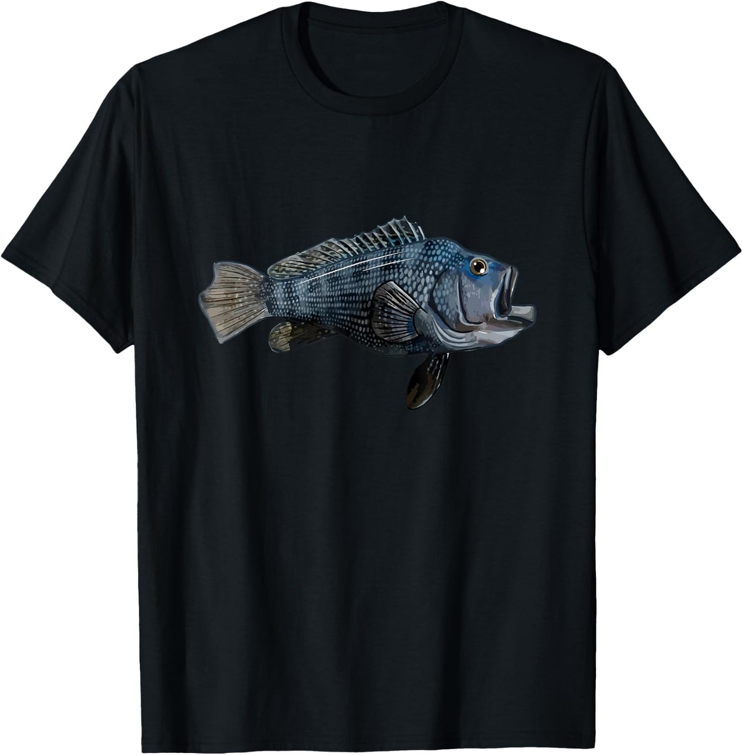 Rock Bass | Black Sea Bass T-Shirt - T-Shirt | Black