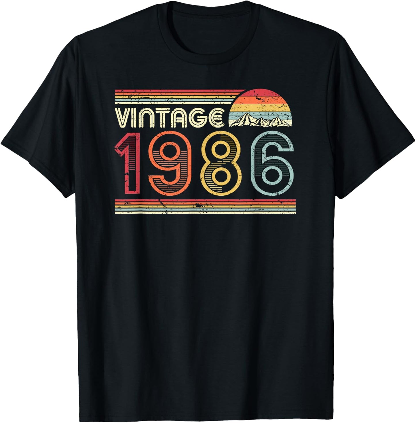 1986 Vintage Shirt, Birthday Gift . Retro Style T-Shirt - T-Shirt | Black