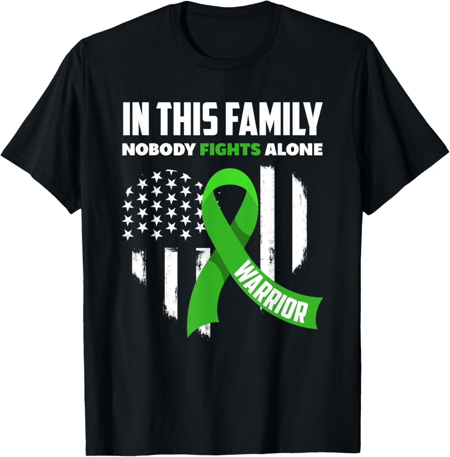 In This Family Nobody Fights Alone Brain Injury Warrior T-Shirt - T-Shirt | Black