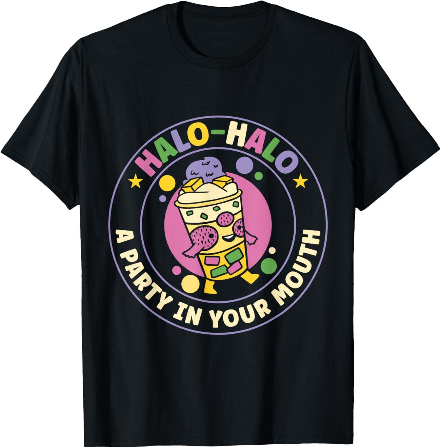 Halo-halo A Party In Your Mouth Funny Filipino Food Lover T-Shirt - T-Shirt | Black