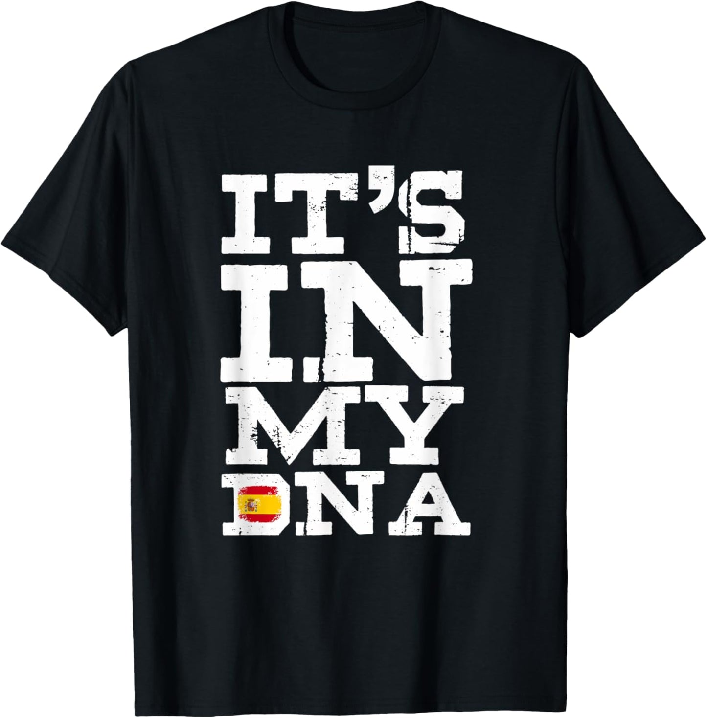 It's In My DNA Spain Spanish Flag Men Women Kids T-Shirt - T-Shirt | Black