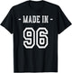 Made in 96 Shirt Born in 1996 Birthday Party T-Shirt - T-Shirt | Black