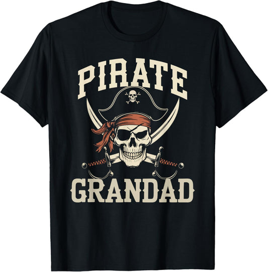 Pirate Grandad Funny Captain Halloween Costume Grandpa T-Shirt - T-Shirt | Black