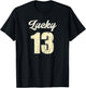 Lucky Number Thirteen Retro Distressed Vintage T-Shirt - T-Shirt | Black