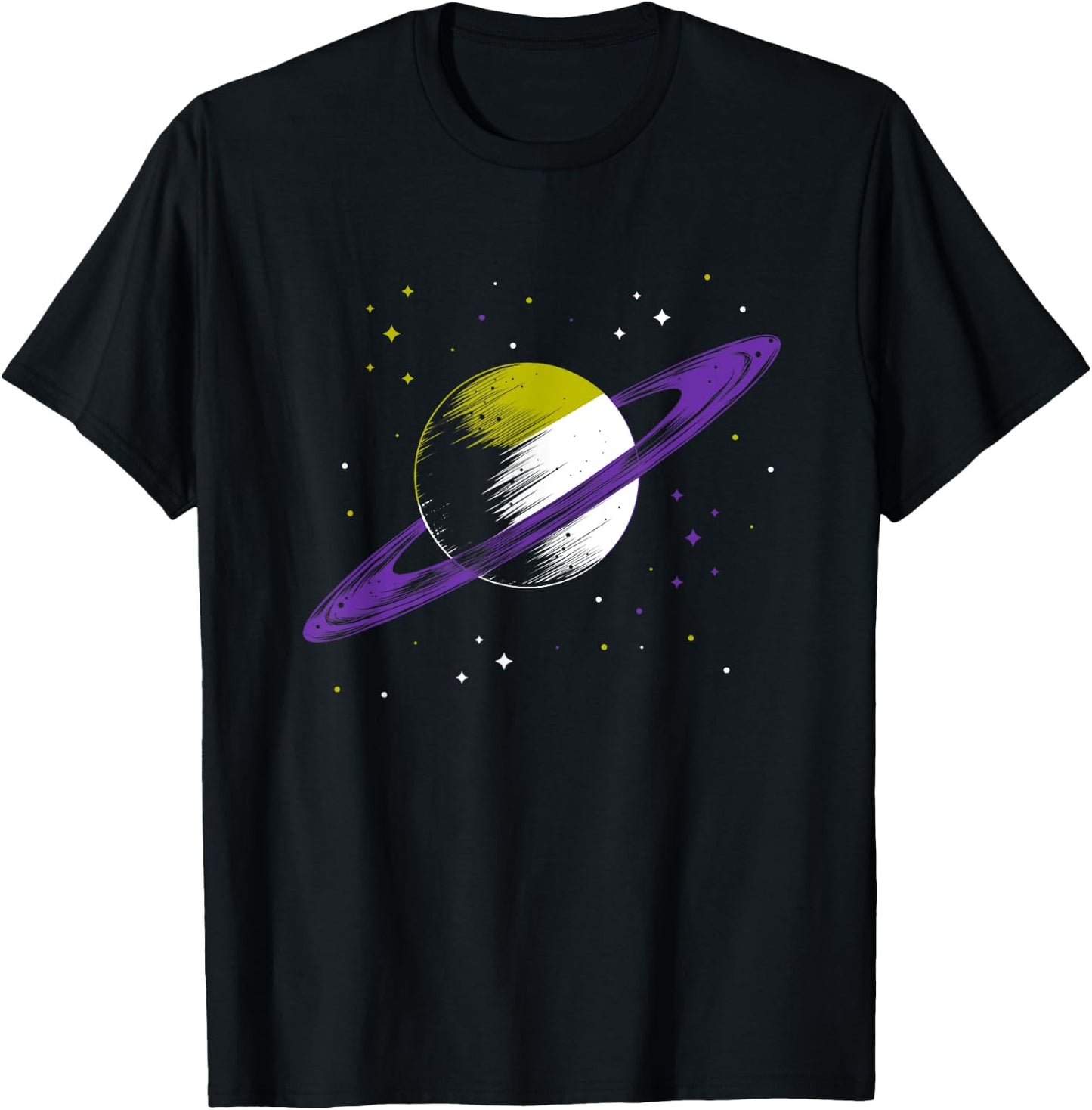 Saturn Non Binary T-Shirt - T-Shirt | Black