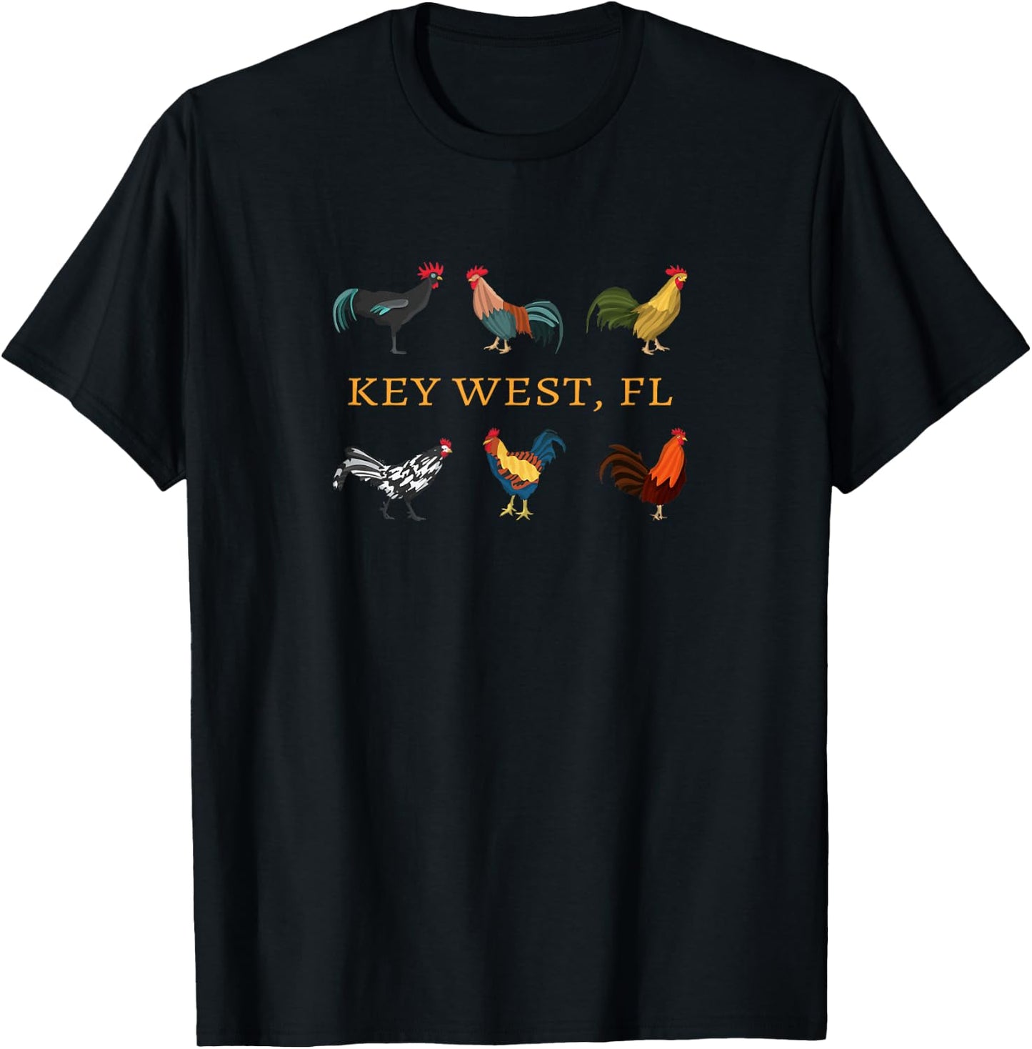 Key West, FL - Chicken / Rooster Souvenir T-Shirt - T-Shirt | Black