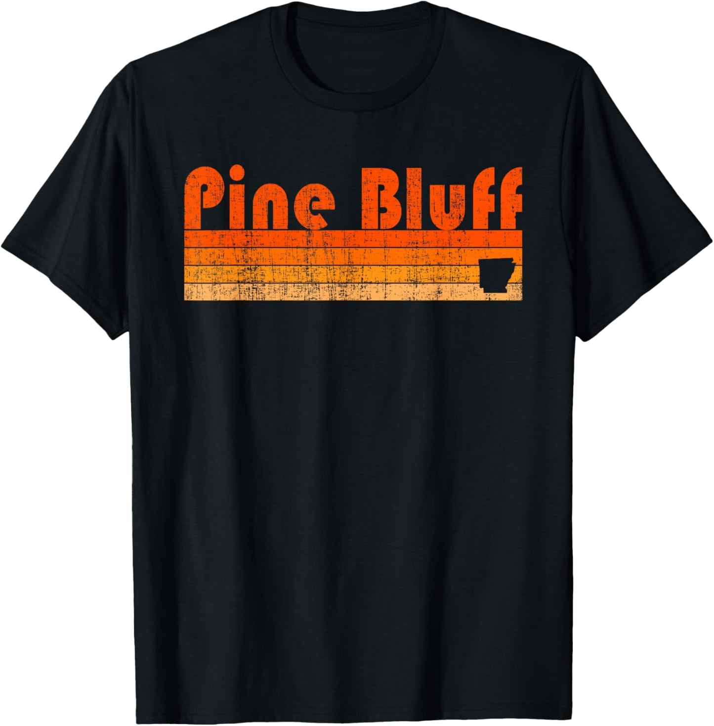 Pine Bluff, Arkansas Retro 80s Style T-Shirt - T-Shirt | Black