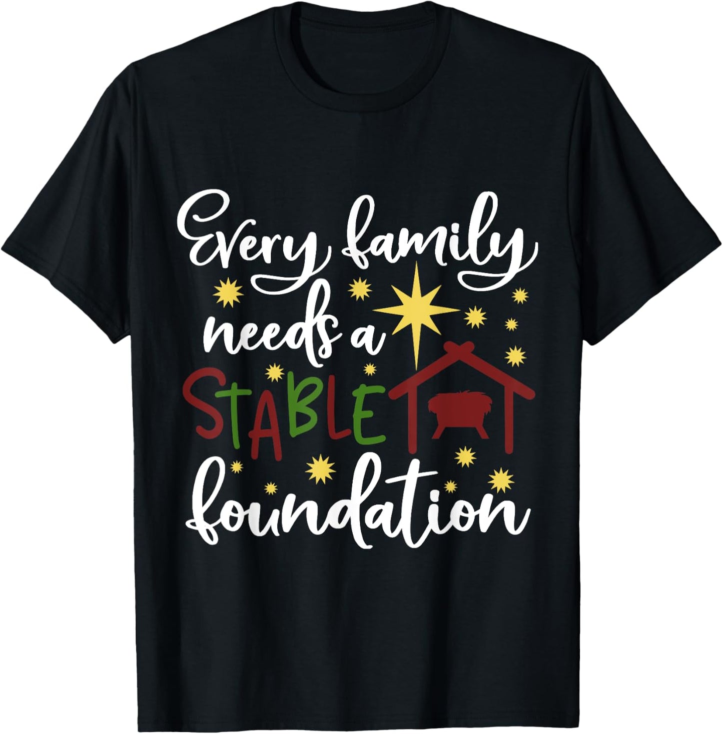 Christmas Christian Saying Religious Quote Family Xmas Gift T-Shirt - T-Shirt | Black