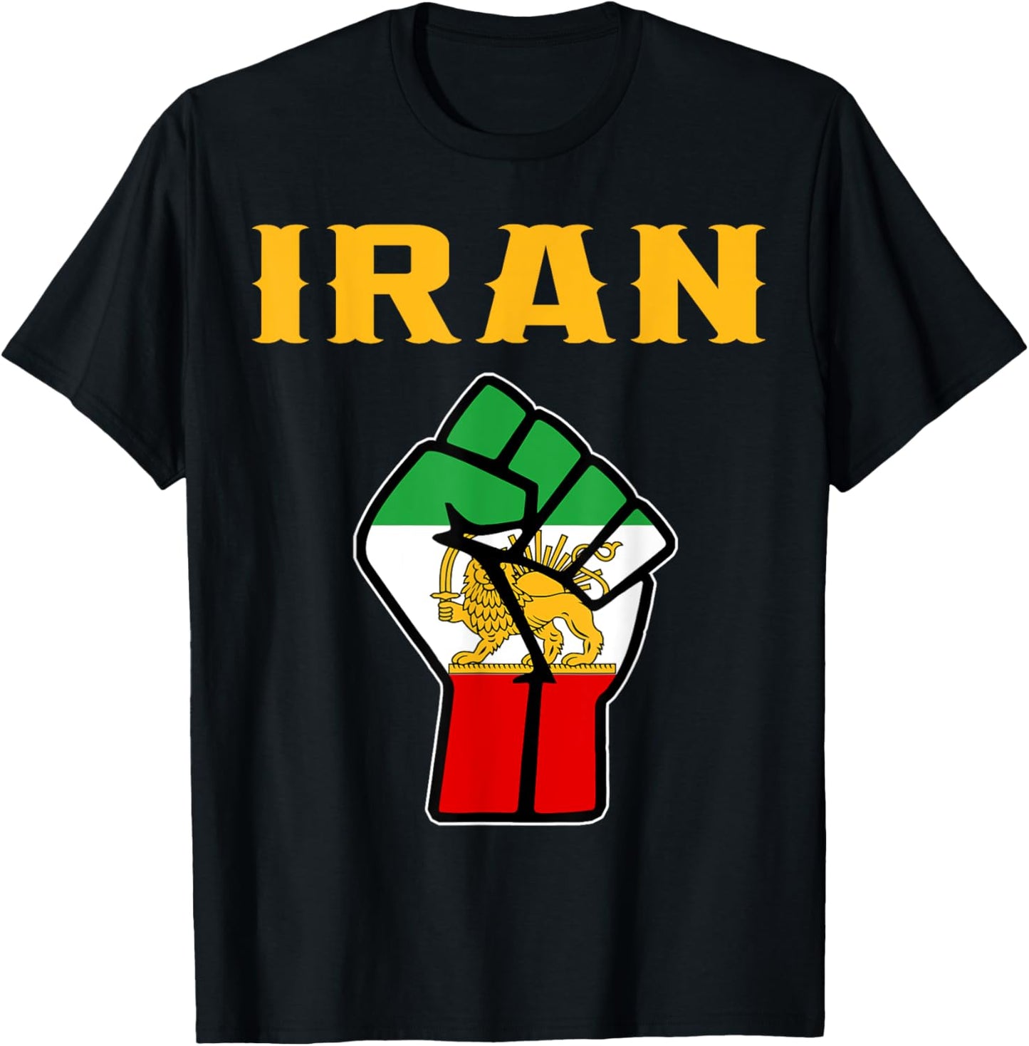 Iran,Iran Lion Sun Flag,Persian,Iran Flag. T-Shirt - T-Shirt | Black