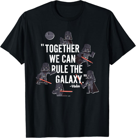 Star Wars Darth Vader Together We Can Rule The Galaxy Multi T-Shirt - T-Shirt | Black