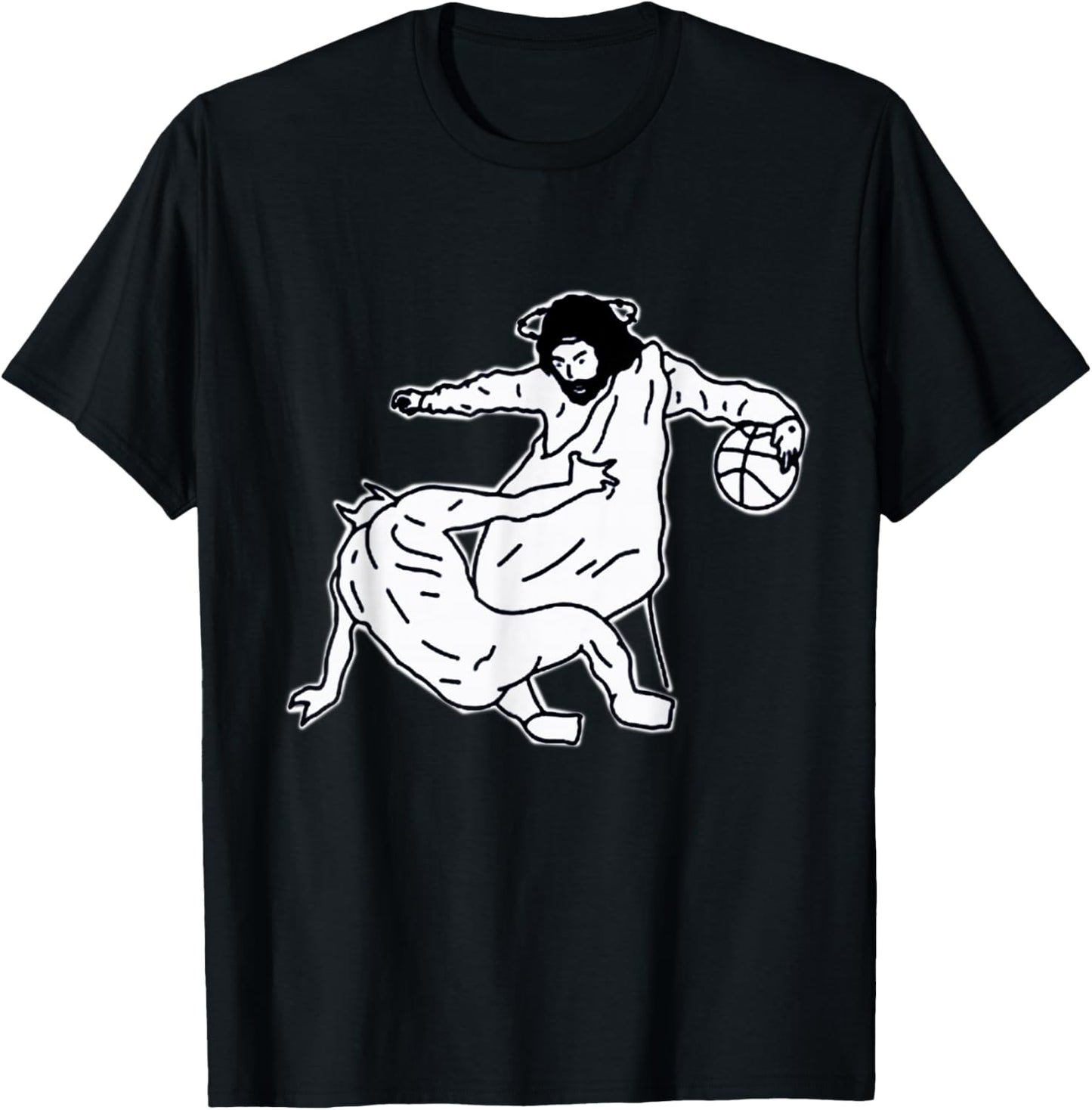 Urban Empyre Holy Cross Jesus Satan Basketball , Small, Black T-Shirt - T-Shirt | Black