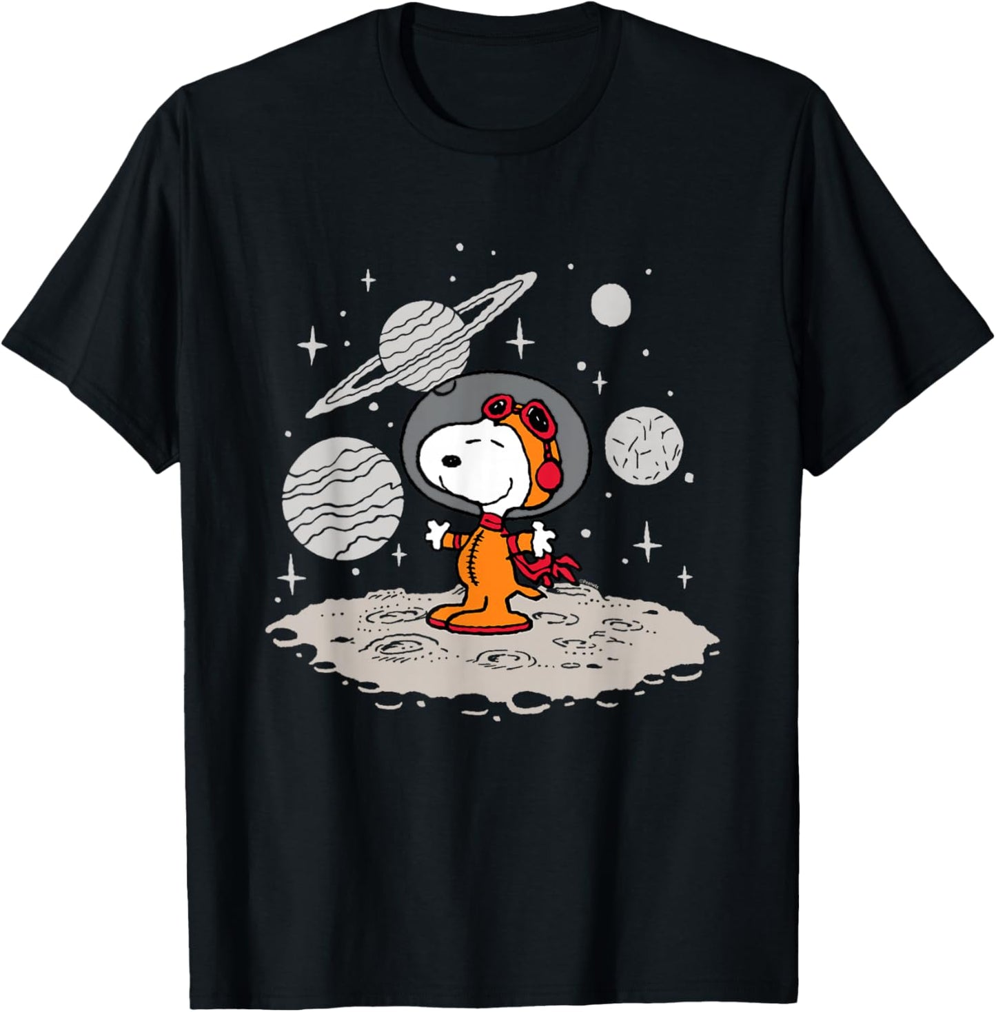 Peanuts - Snoopy Planets and Starfield T-Shirt - T-Shirt | Black