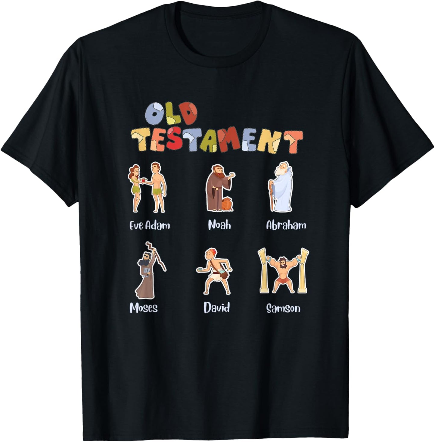 Christian Old Testament Verse Shirt Bible Characters T-Shirt - T-Shirt | Black