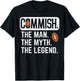 Commish Man Myth Legend Fantasy Football Commissioner Men T-Shirt - T-Shirt | Black