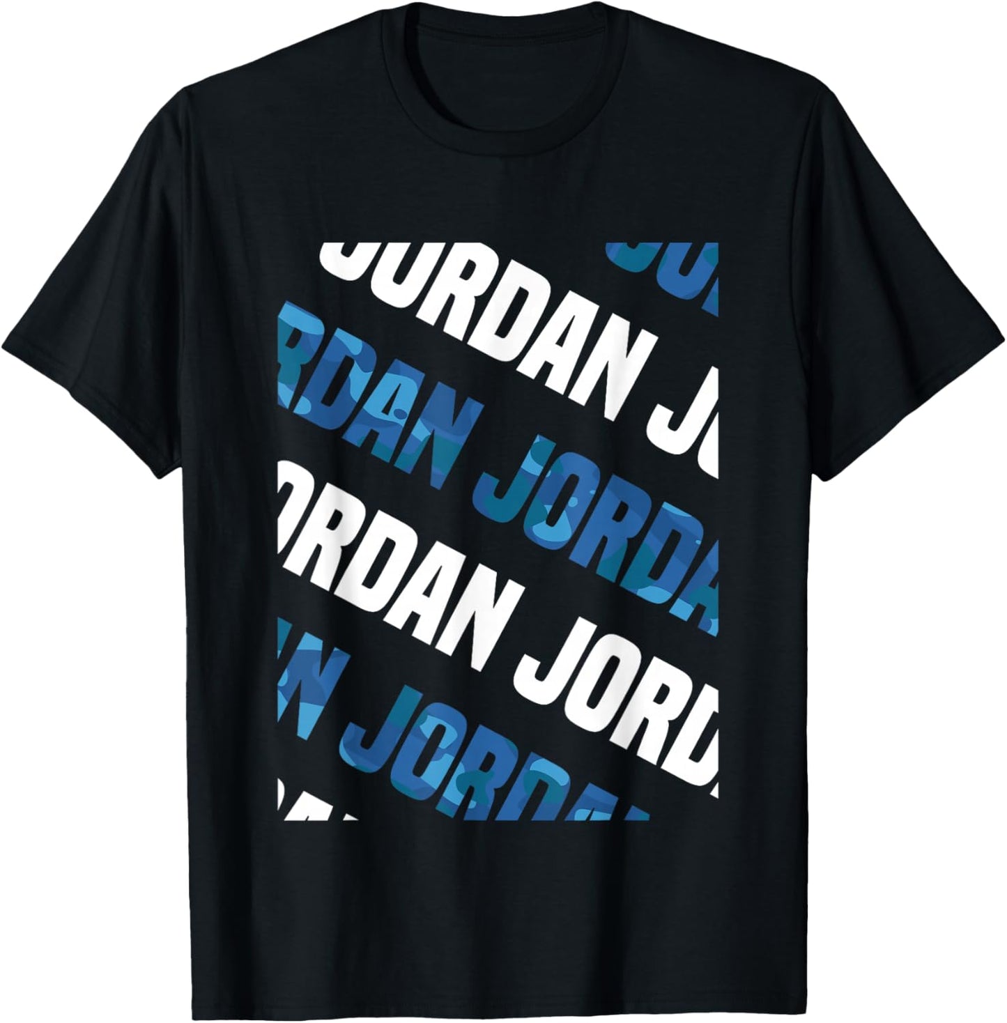 Jordan Camo Pattern Blue Camouflage T-Shirt - T-Shirt | Black