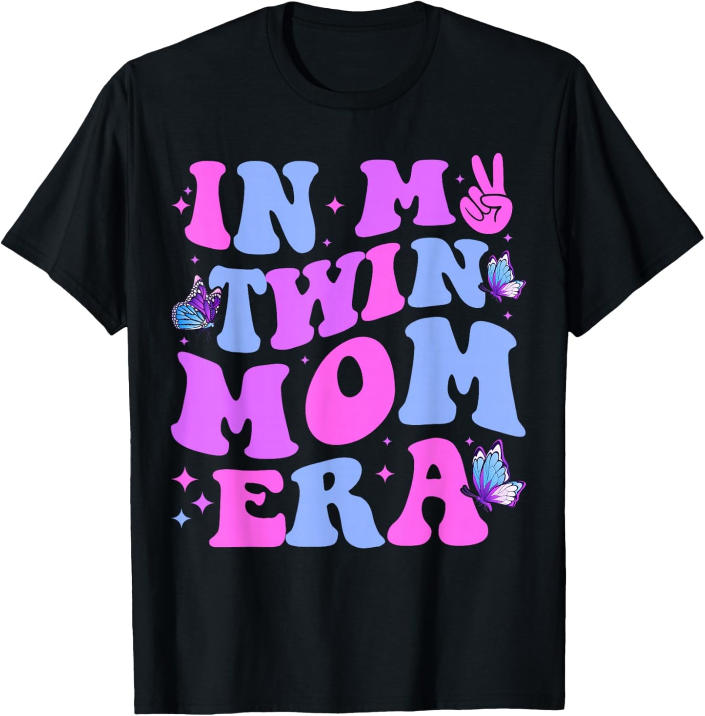 In My Twin Mom Era Baby Announcement New Mom Mother's Day T-Shirt - T-Shirt | Black