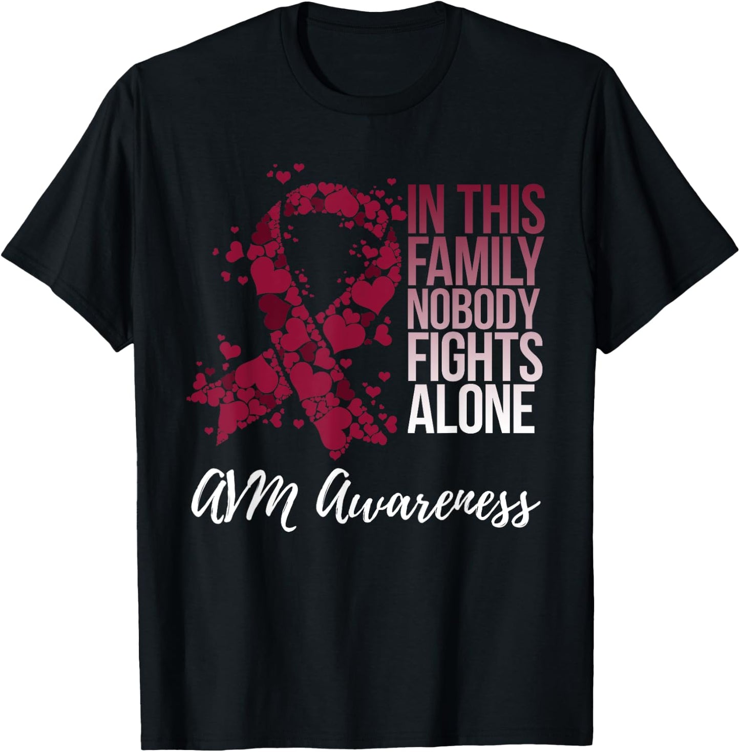 Family Support Arteriovenous Malformation AVM Awareness T-Shirt - T-Shirt | Black