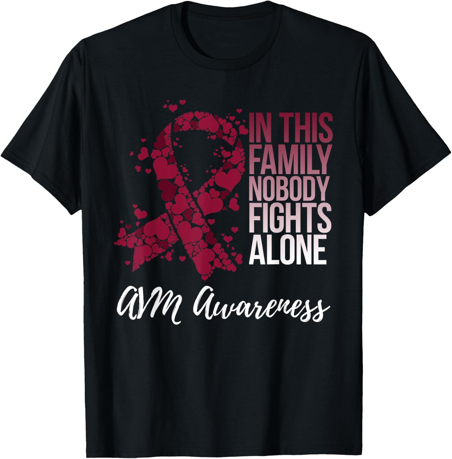 Family Support Arteriovenous Malformation AVM Awareness T-Shirt - T-Shirt | Black