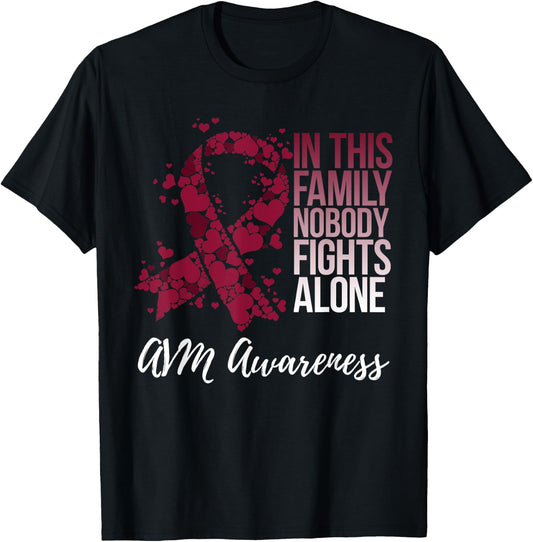 Family Support Arteriovenous Malformation AVM Awareness T-Shirt - T-Shirt | Black