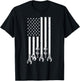 Wrench USA American Flag Car Mechanic Garage Patriotic Men T-Shirt - T-Shirt | Black