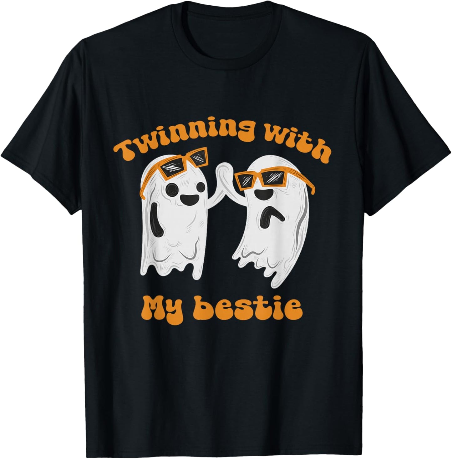 Twinning With My Bestie Halloween Ghost And Men T-Shirt - T-Shirt | Black
