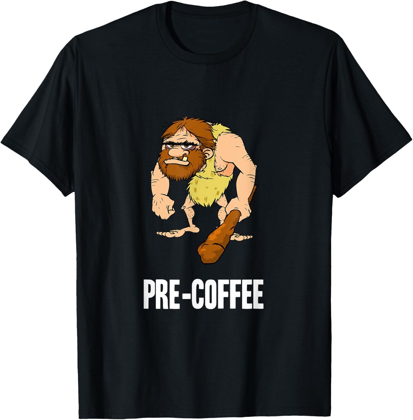 Neanderthal Caveman Coffee T-Shirt - T-Shirt | Black