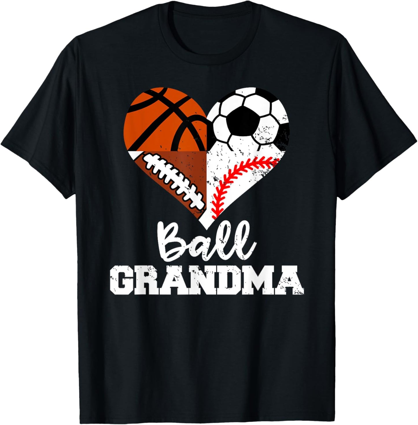 Ball Grandma Funny Soccer Football Baseball Basketball T-Shirt - T-Shirt | Black