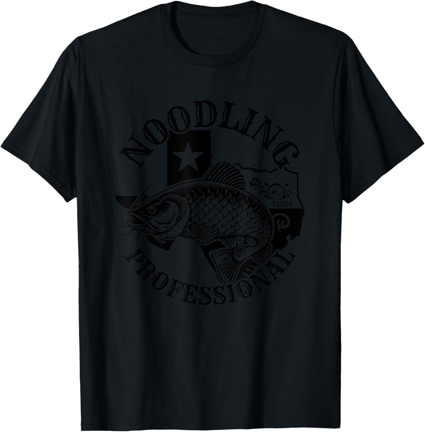 Texan Noodling professional, funny Texas catfish noodling T-Shirt - T-Shirt | Black