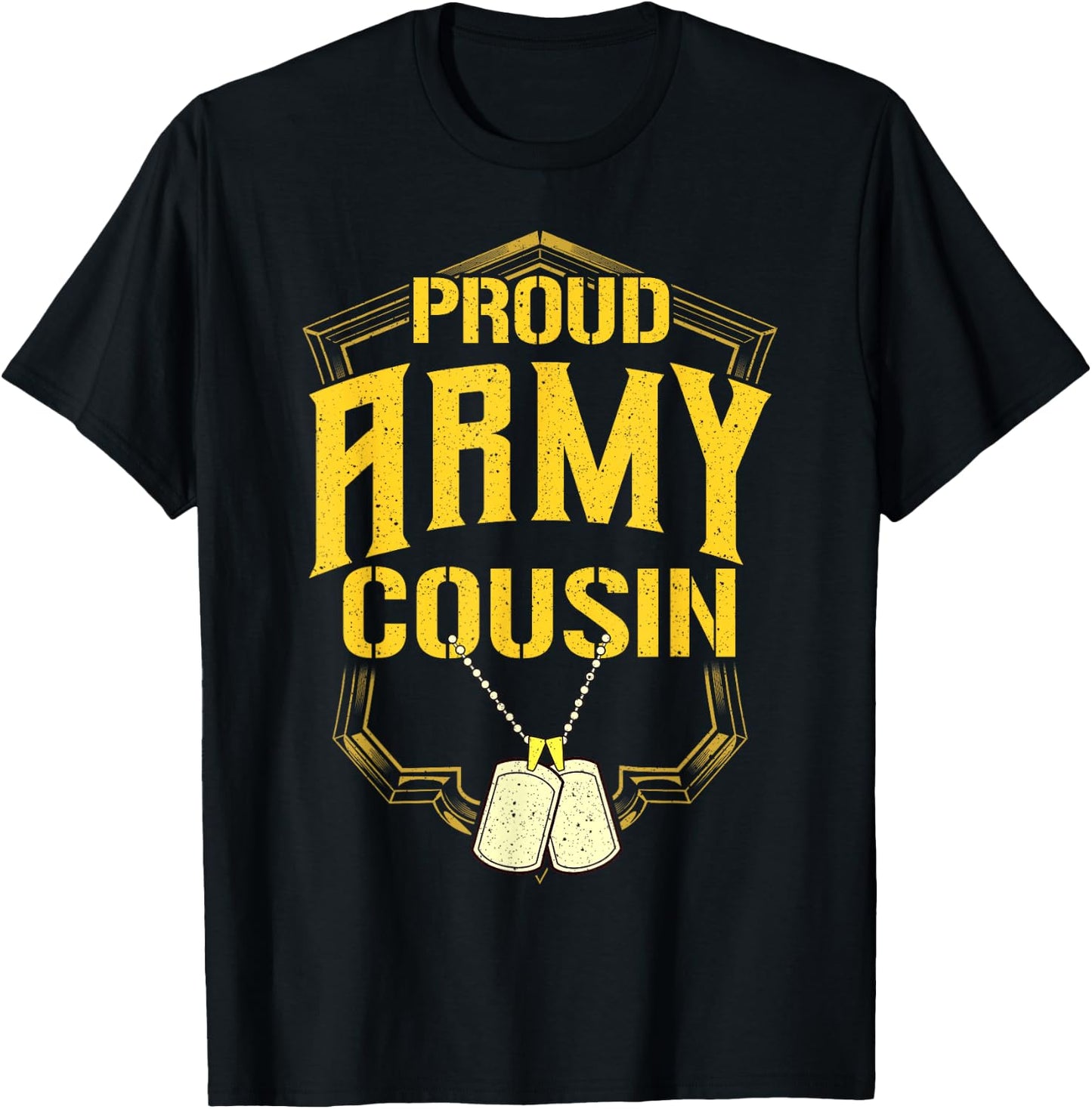 Proud Army Cousin Shirt Military Pride T Shirt T-Shirt - T-Shirt | Black