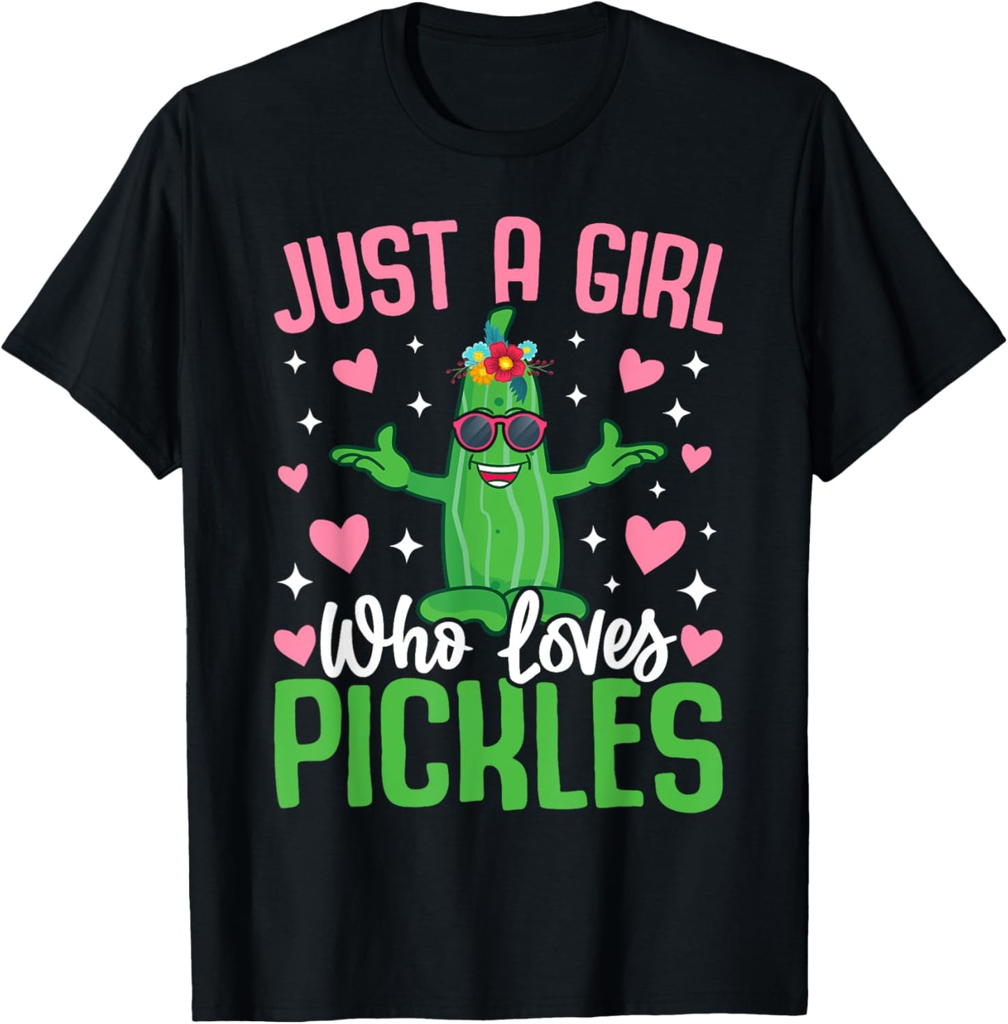 Just A Girl Who Loves Pickles T-Shirt - T-Shirt | Black