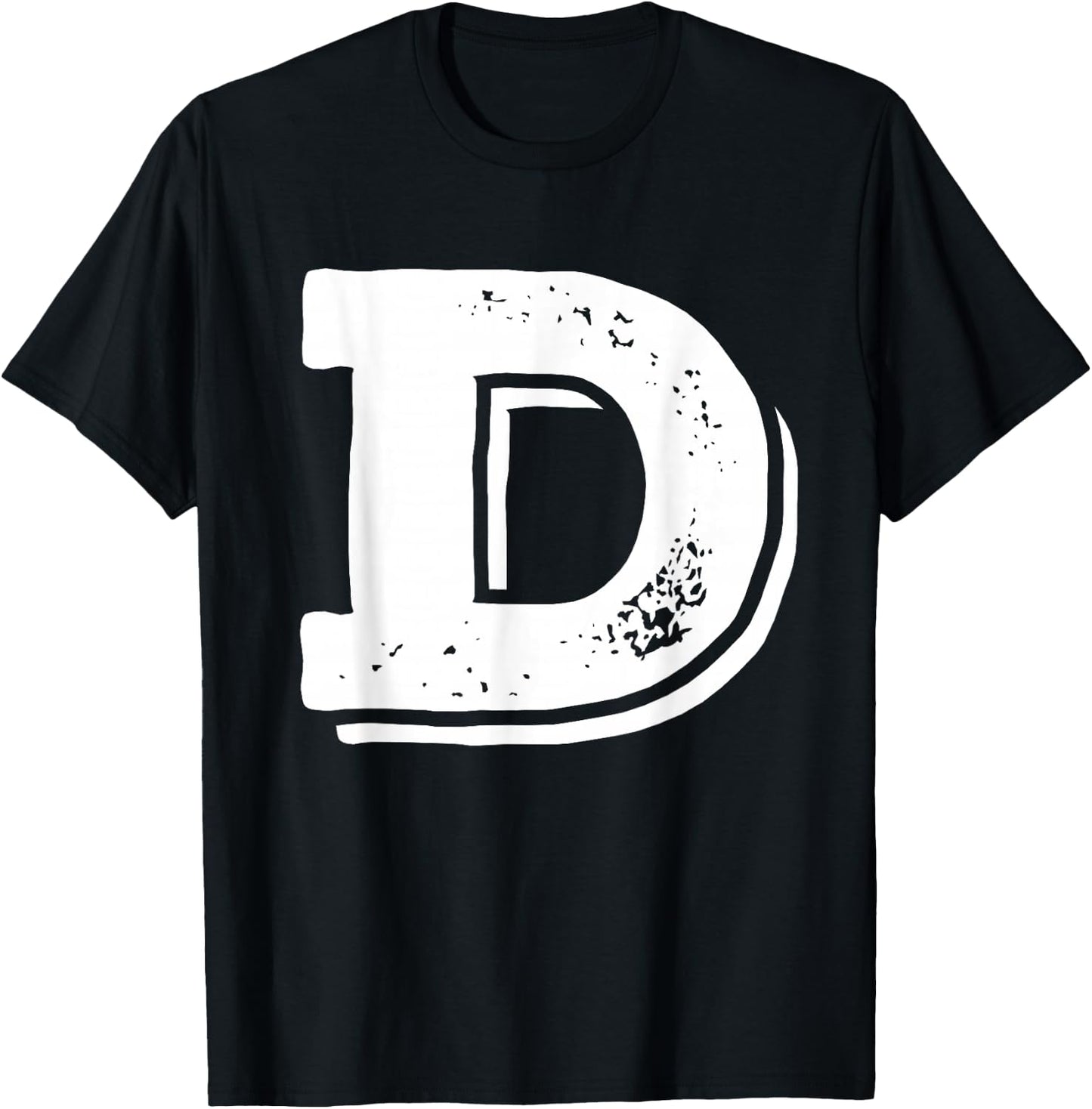 Athletic Sport School University Initial Team Name Letter D Capital Alphabet College Varsity Monogram Club - Black, -Kids, Small, Short Sleeve, Classic Fit T-Shirt - T-Shirt | Black