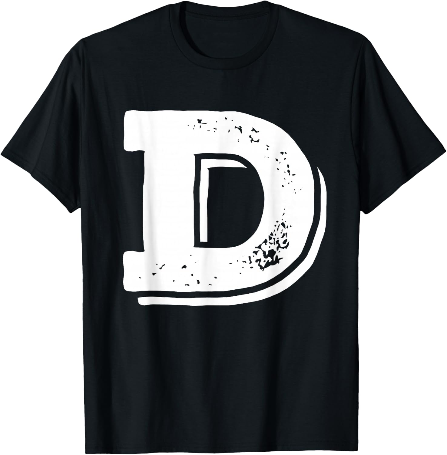 Athletic Sport School University Initial Team Name Letter D Capital Alphabet College Varsity Monogram Club - Black, -Kids, Small, Short Sleeve, Classic Fit T-Shirt - T-Shirt | Black