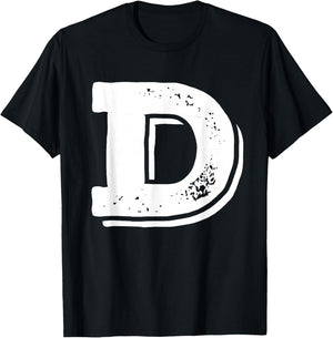 Athletic Sport School University Initial Team Name Letter D Capital Alphabet College Varsity Monogram Club - Black, -Kids, Small, Short Sleeve, Classic Fit T-Shirt - T-Shirt | Black