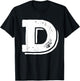 Athletic Sport School University Initial Team Name Letter D Capital Alphabet College Varsity Monogram Club - Black, -Kids, Small, Short Sleeve, Classic Fit T-Shirt - T-Shirt | Black