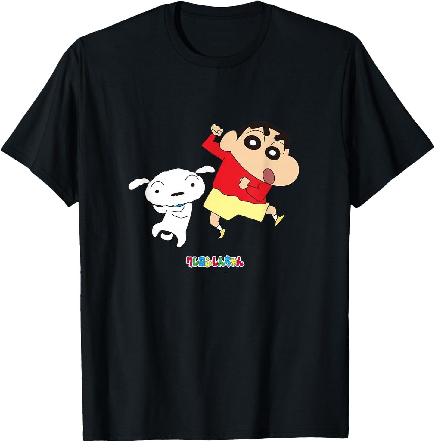 Crayon Shin-chan Dances! Shin-chan and Shiro T-Shirt - T-Shirt | Black