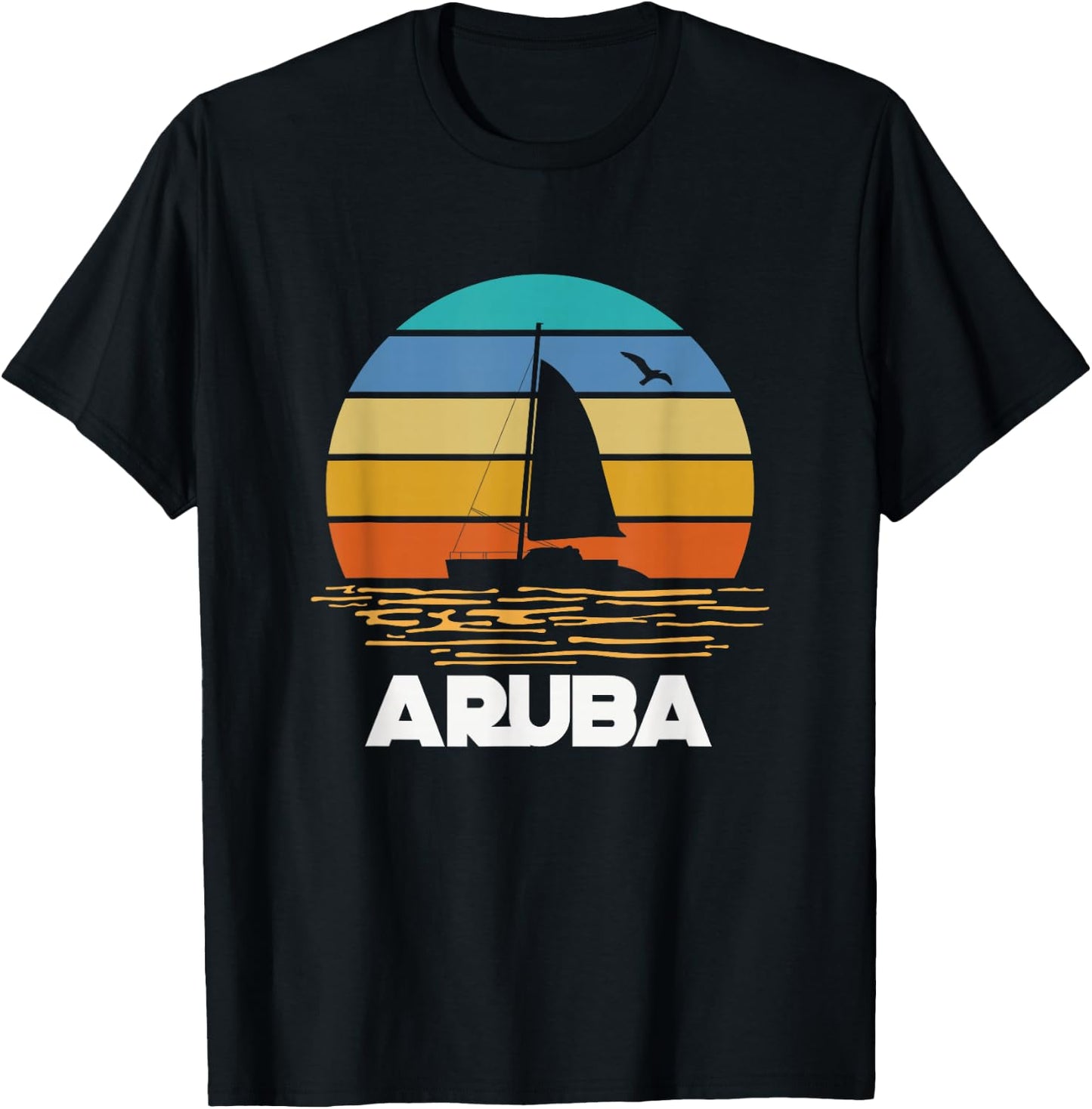 Aruban Tropical Island Aruba Beach Summer Holiday Travel T-Shirt - T-Shirt | Black